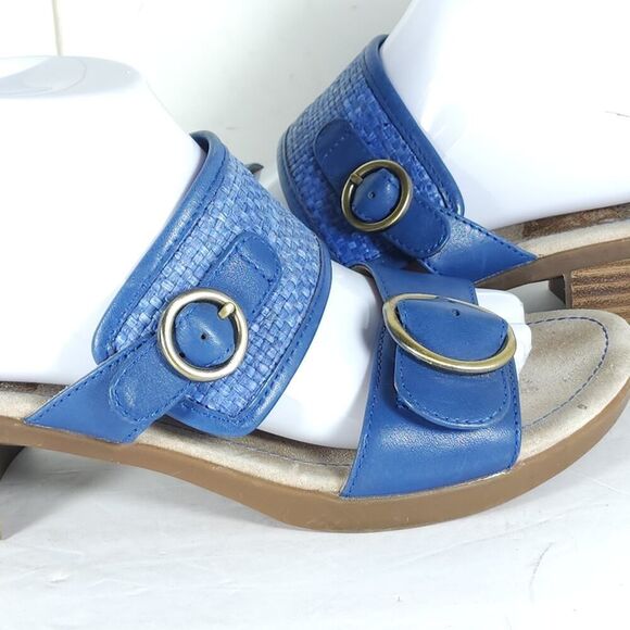 Dansko Women's Lenny EU40 US9-9.5 Cobalt Blue Leather Slip-On Mule Slides - Picture 15 of 16